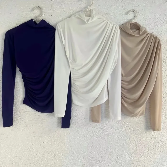 3'lü Drapeli Bluz
