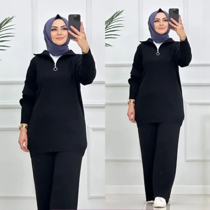 Fermuarlı Triko Takım